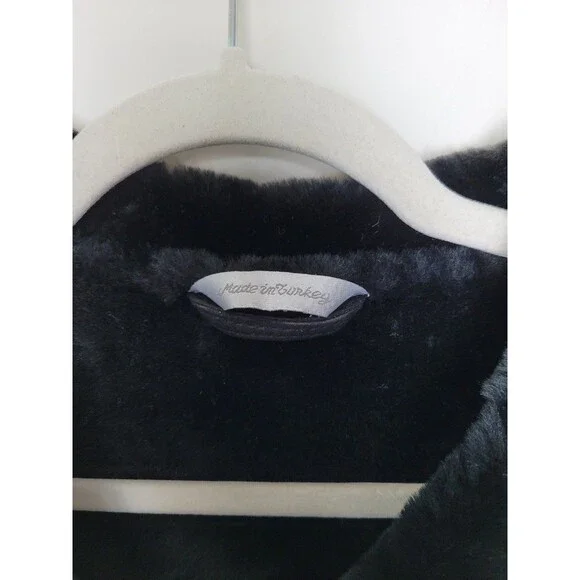 Autunno Collezione Sheepskin Leather Coat Sherpa Lined Made in Turkey Medium